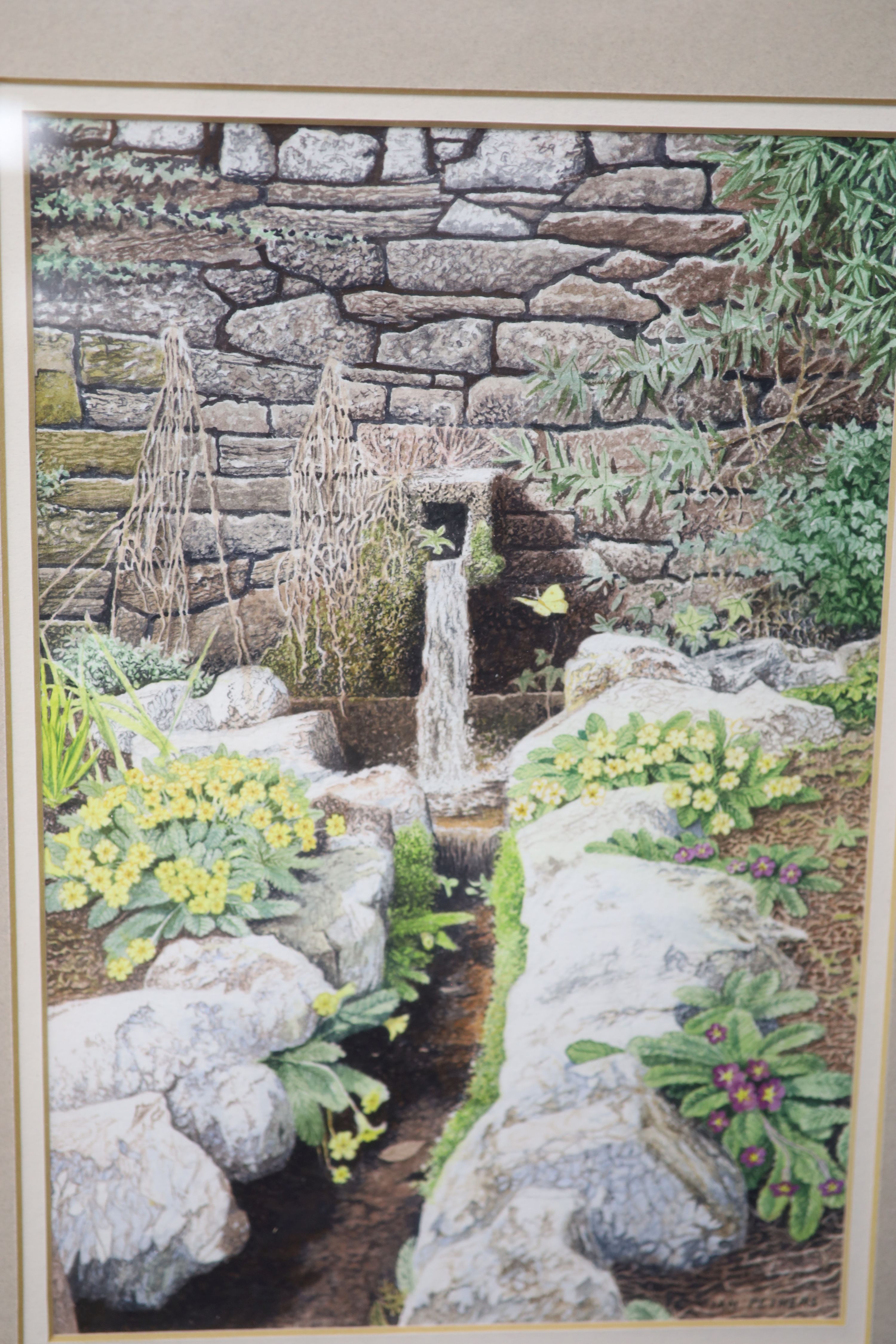 Ian Pethers S.B.A, seven ink and watercolour studies, Babbling Brook, Cornwall and others, signed, largest 27 x 18cm